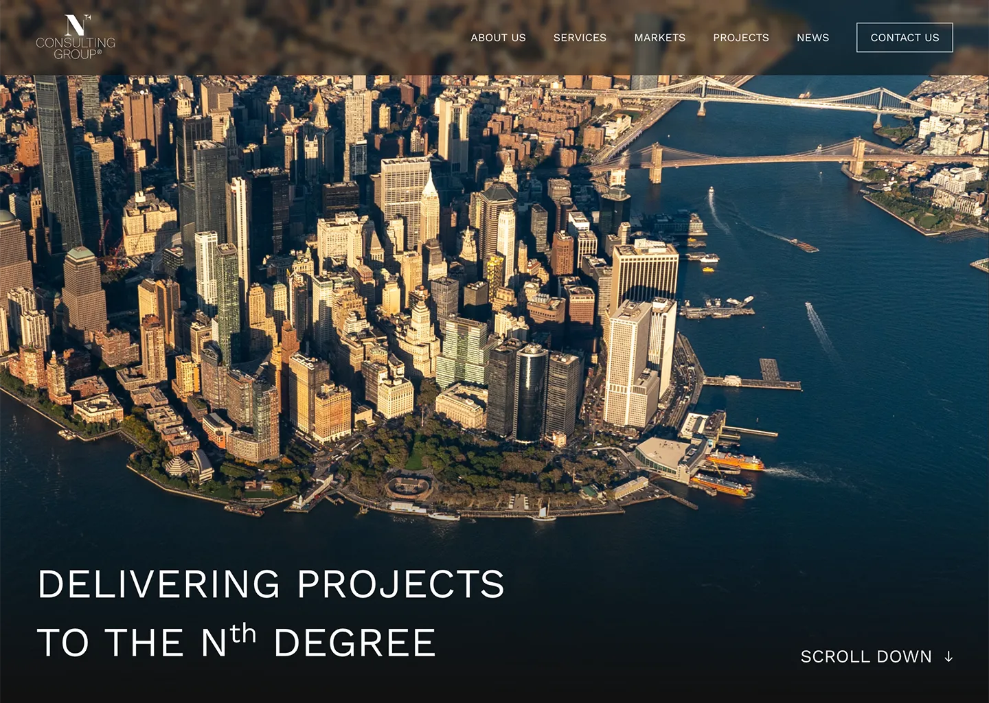 Nth Consulting Group corporate website — homepage hero shown on desktop
